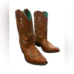 Shyanne Girls Floral Embroidery Western Cowboy Boots